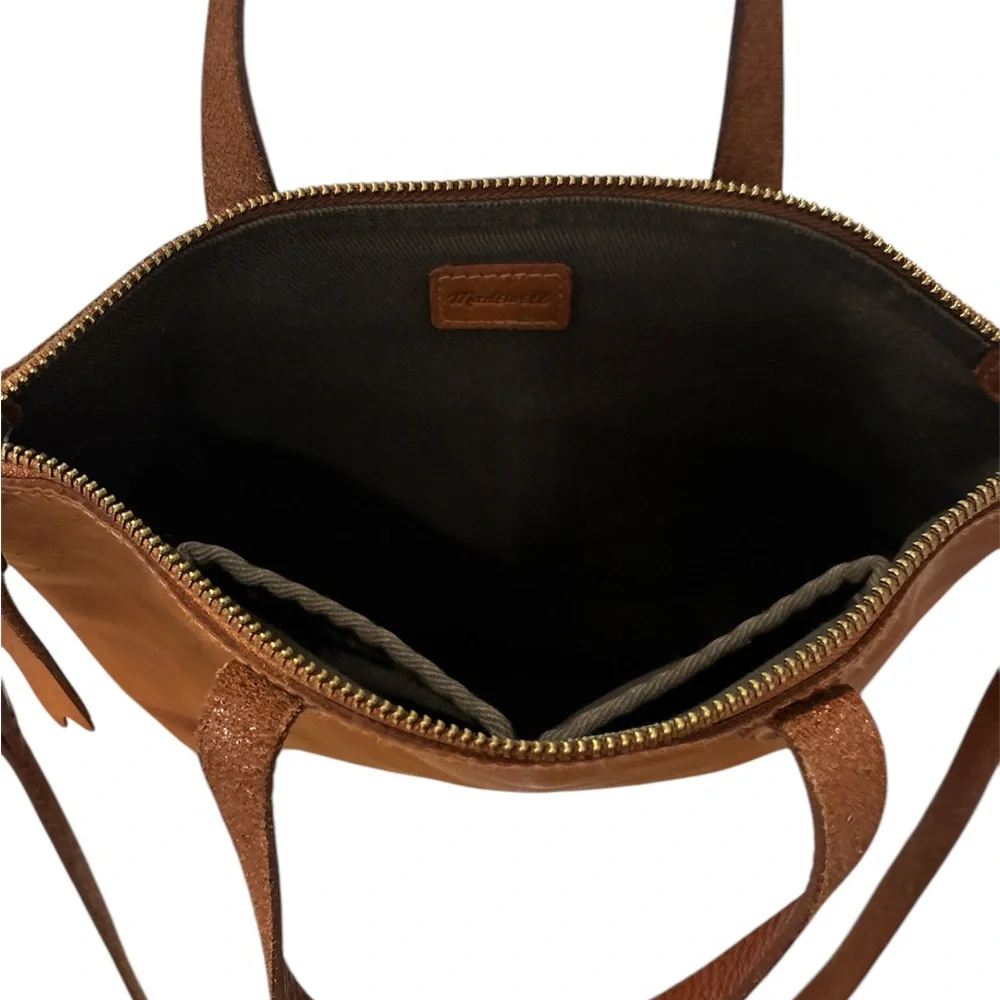 Madewell Brown Leather Tote Bag w long strap